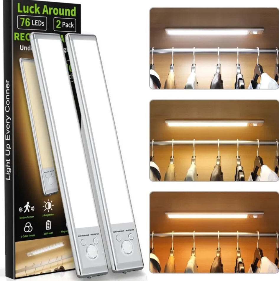 Motion Sensor LED Rechargeable Lights (2-Pack)
